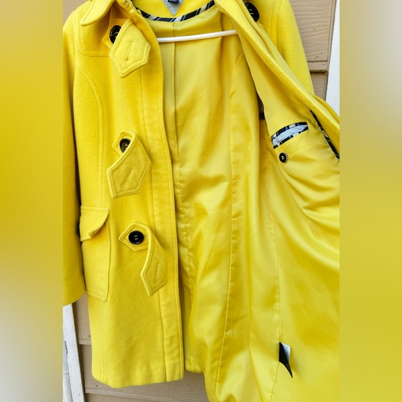 Tommy Hilfiger Yellow Wool Blend Pea Coat Jacket - Picture 8 of 15